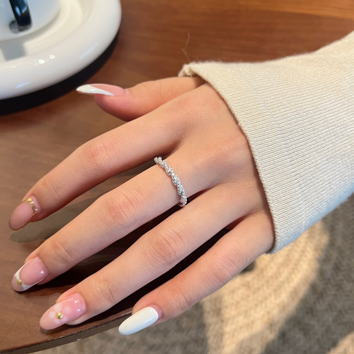 Anillo Moissanita Trenzado 0.245CT