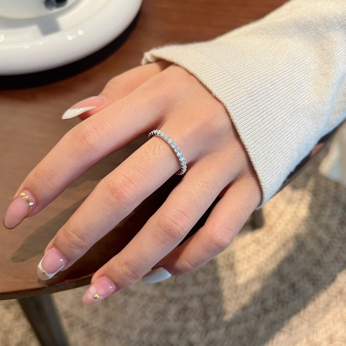 Anillo Moissanita Redonda 0.84CT