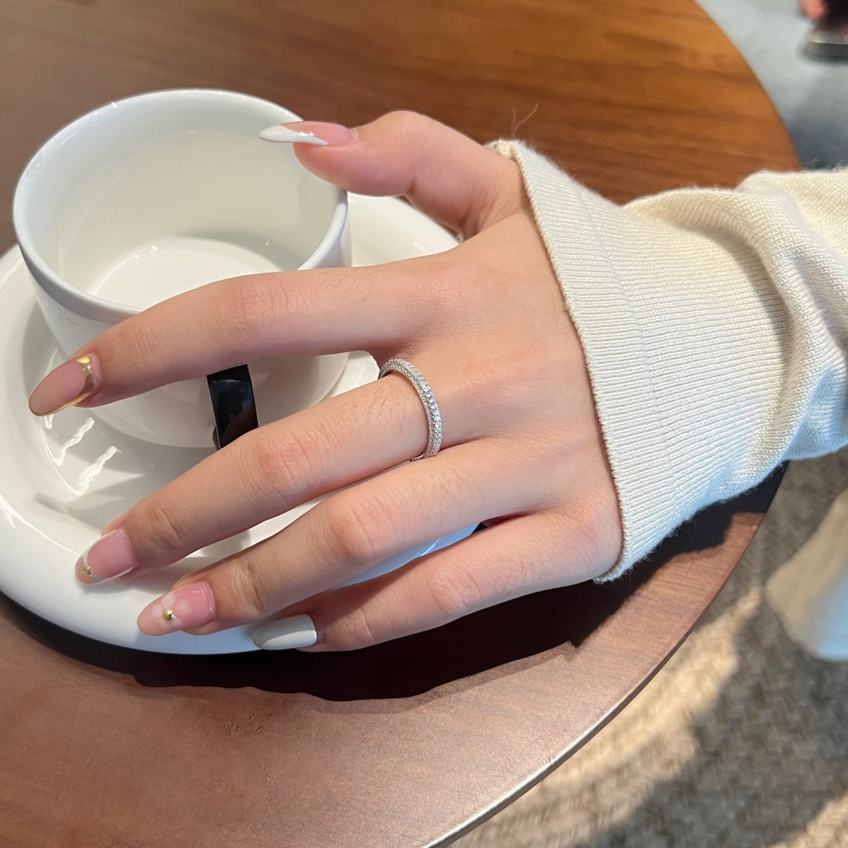 Anillo Moissanita Redonda 0.735CT