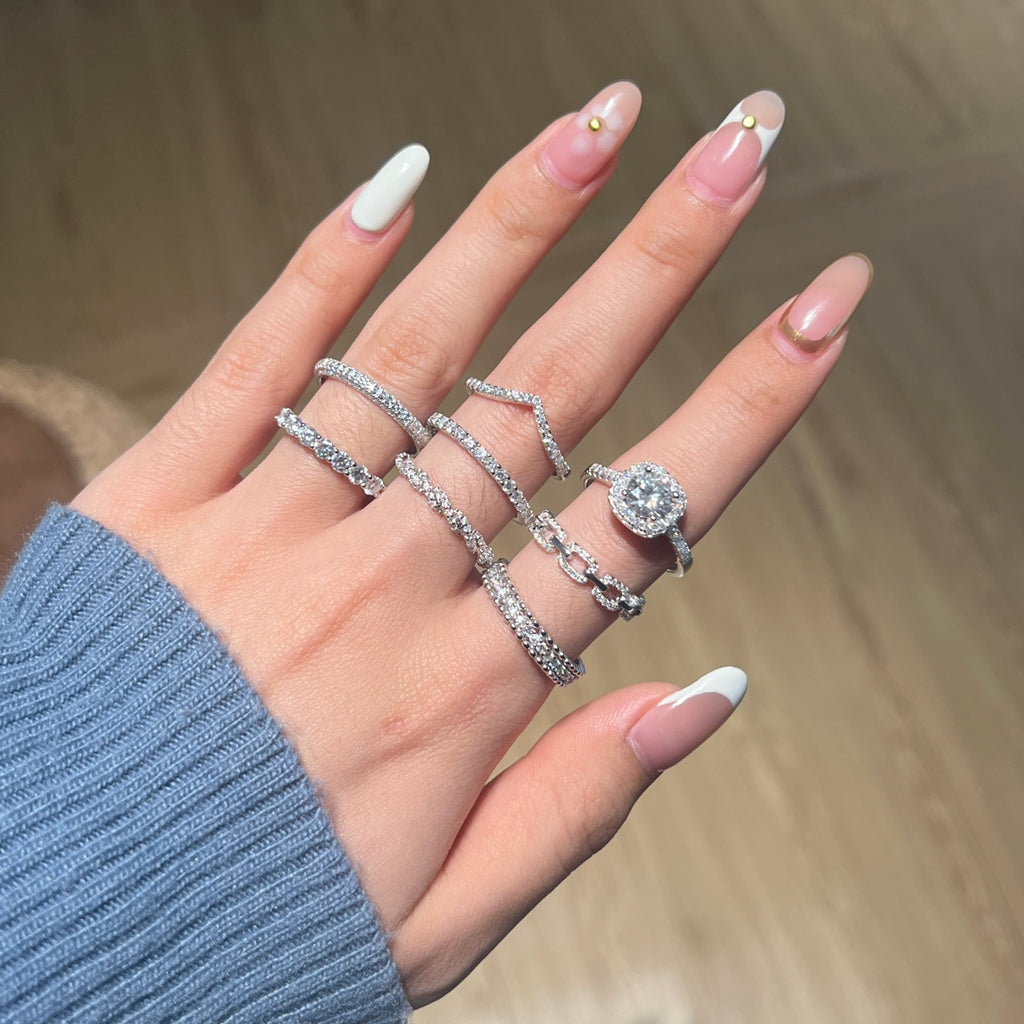 Anillo Moissanita Cadena 0.4CT