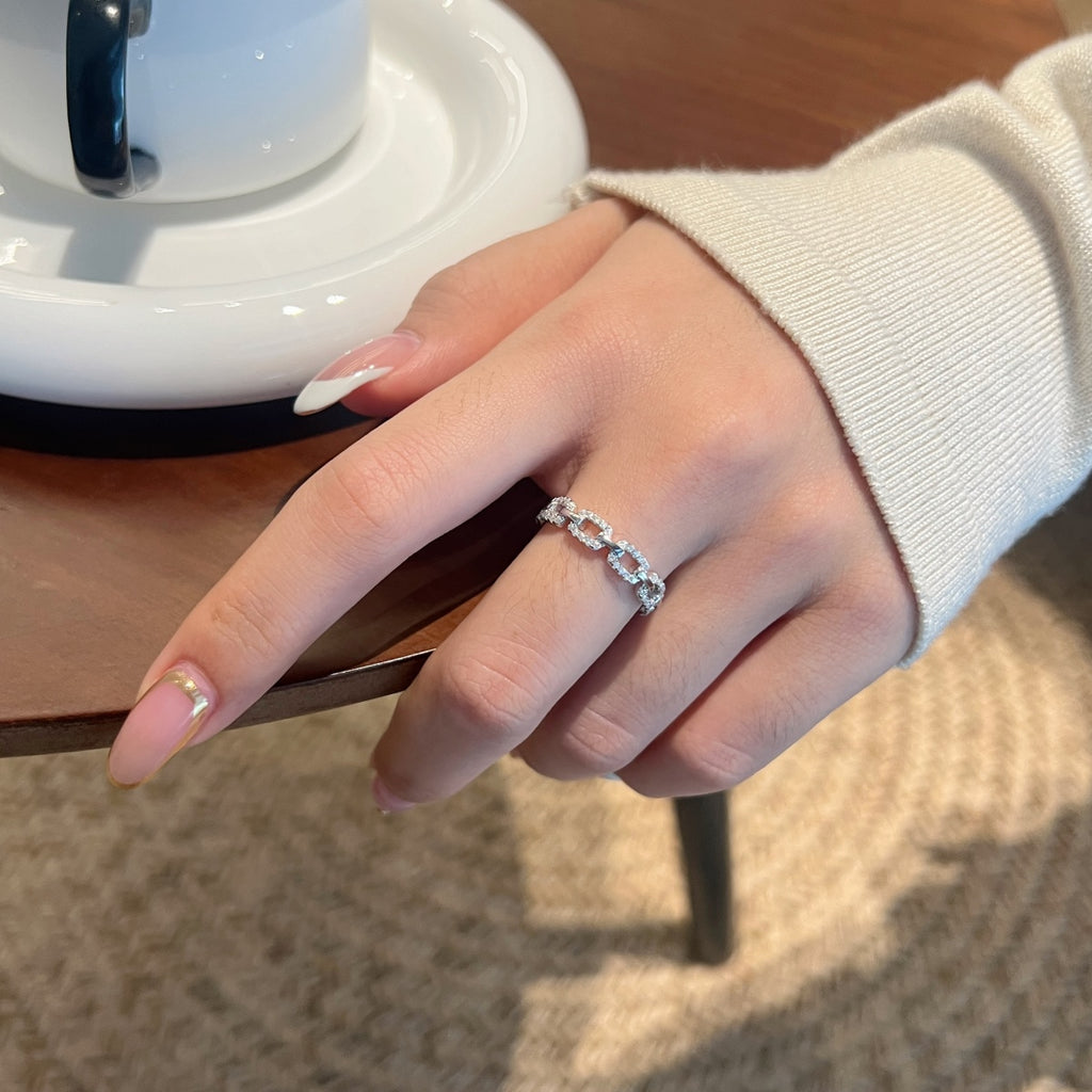 Anillo Moissanita Cadena 0.4CT