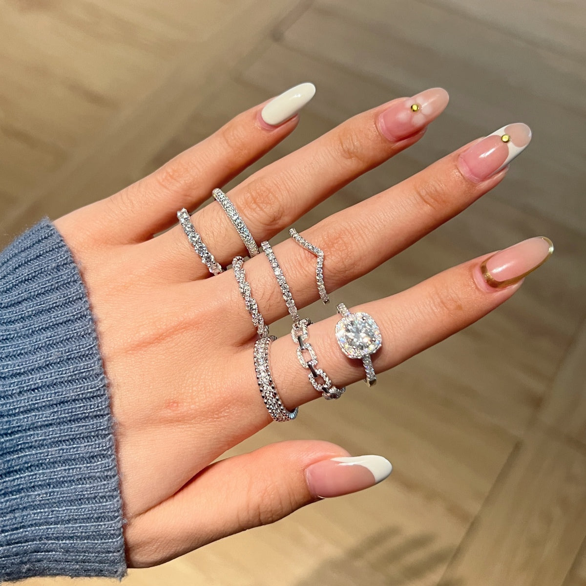 Anillo Moissanita Redonda 0.7CT