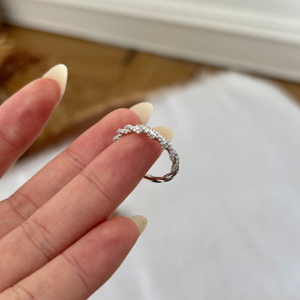 Anillo Moissanita Trenzado 0.245CT