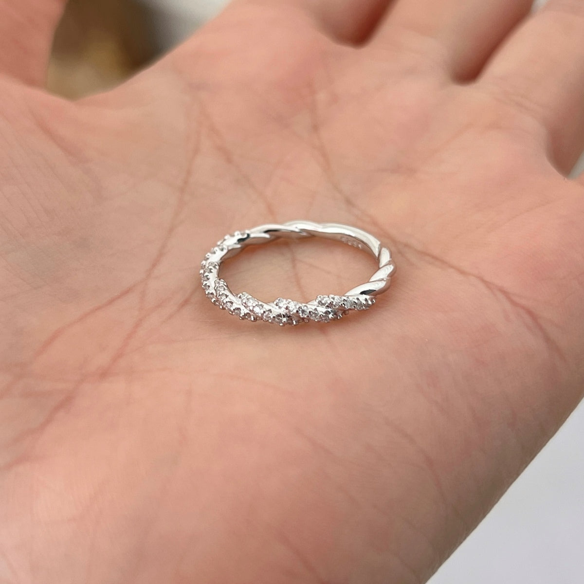 Anillo Moissanita Trenzado 0.245CT