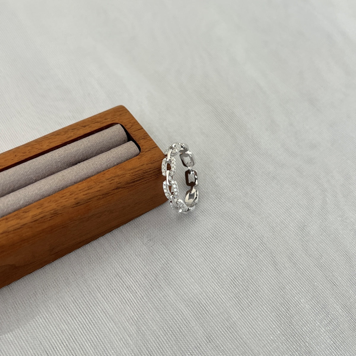 Anillo Moissanita Cadena 0.4CT