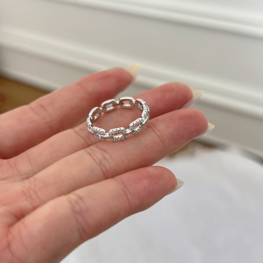 Anillo Moissanita Cadena 0.4CT