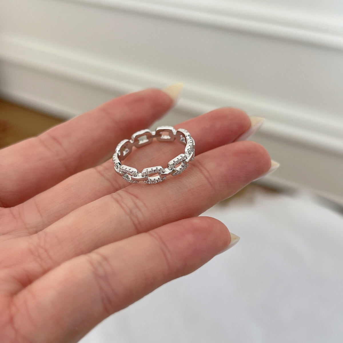 Anillo Moissanita Cadena 0.4CT