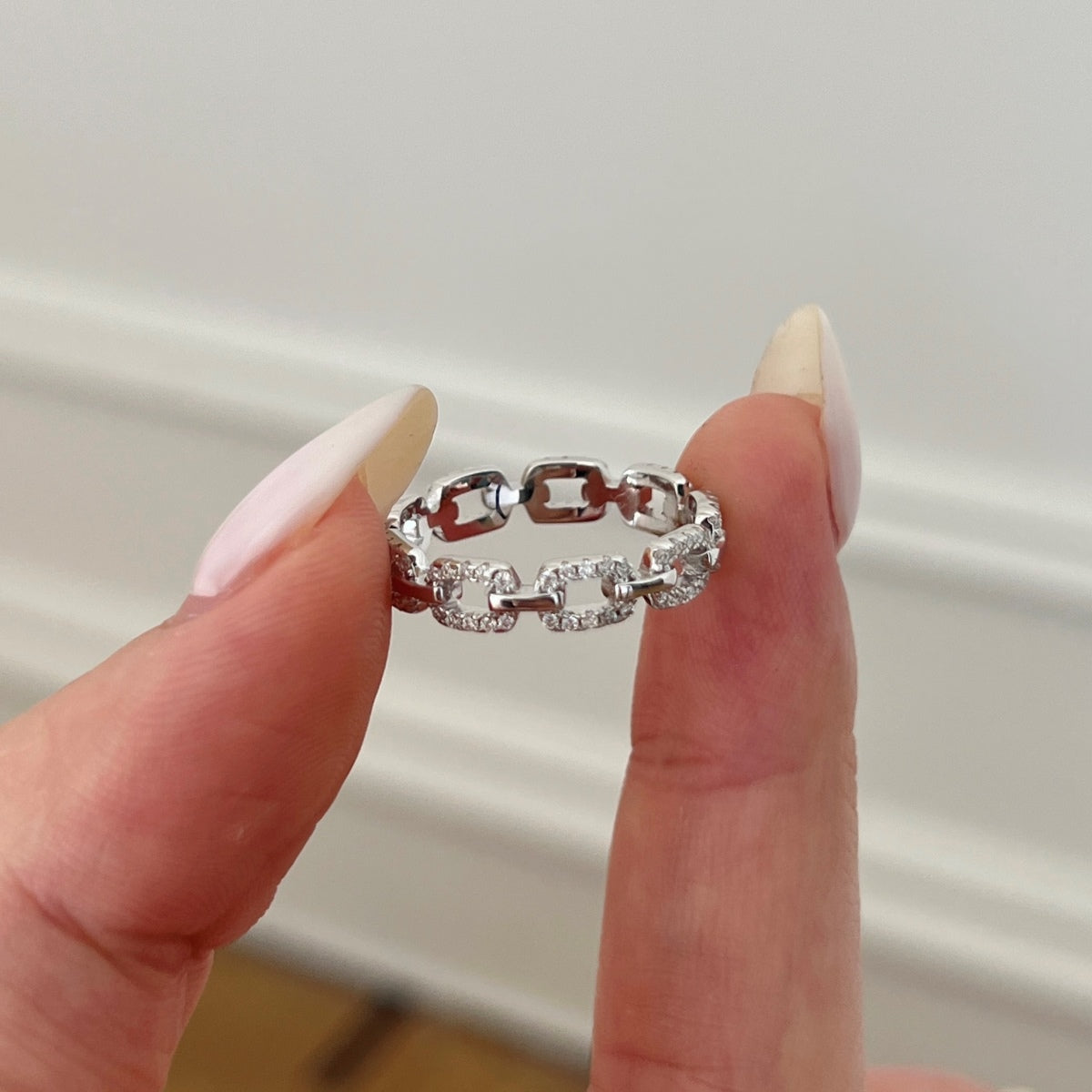 Anillo Moissanita Cadena 0.4CT