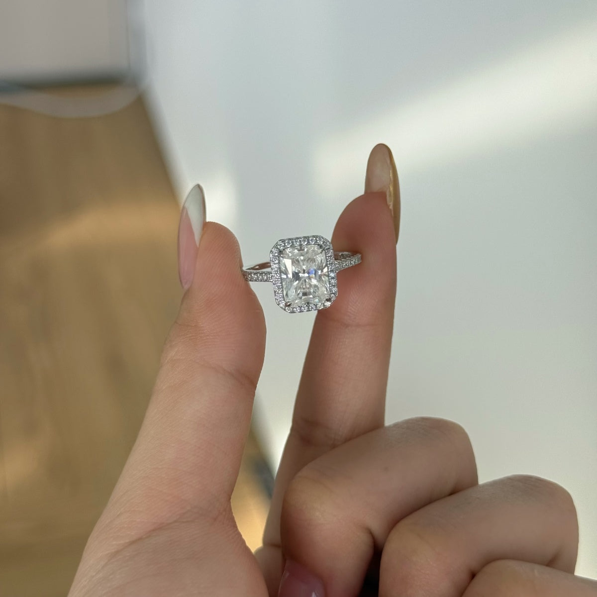 Anillo Moissanita Radiante 3.0CT