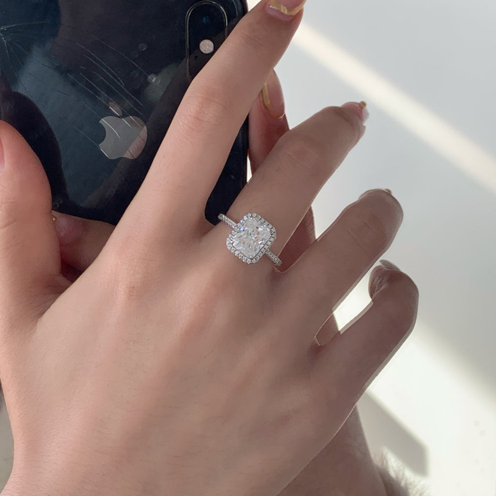 Anillo Moissanita Radiante 3.0CT