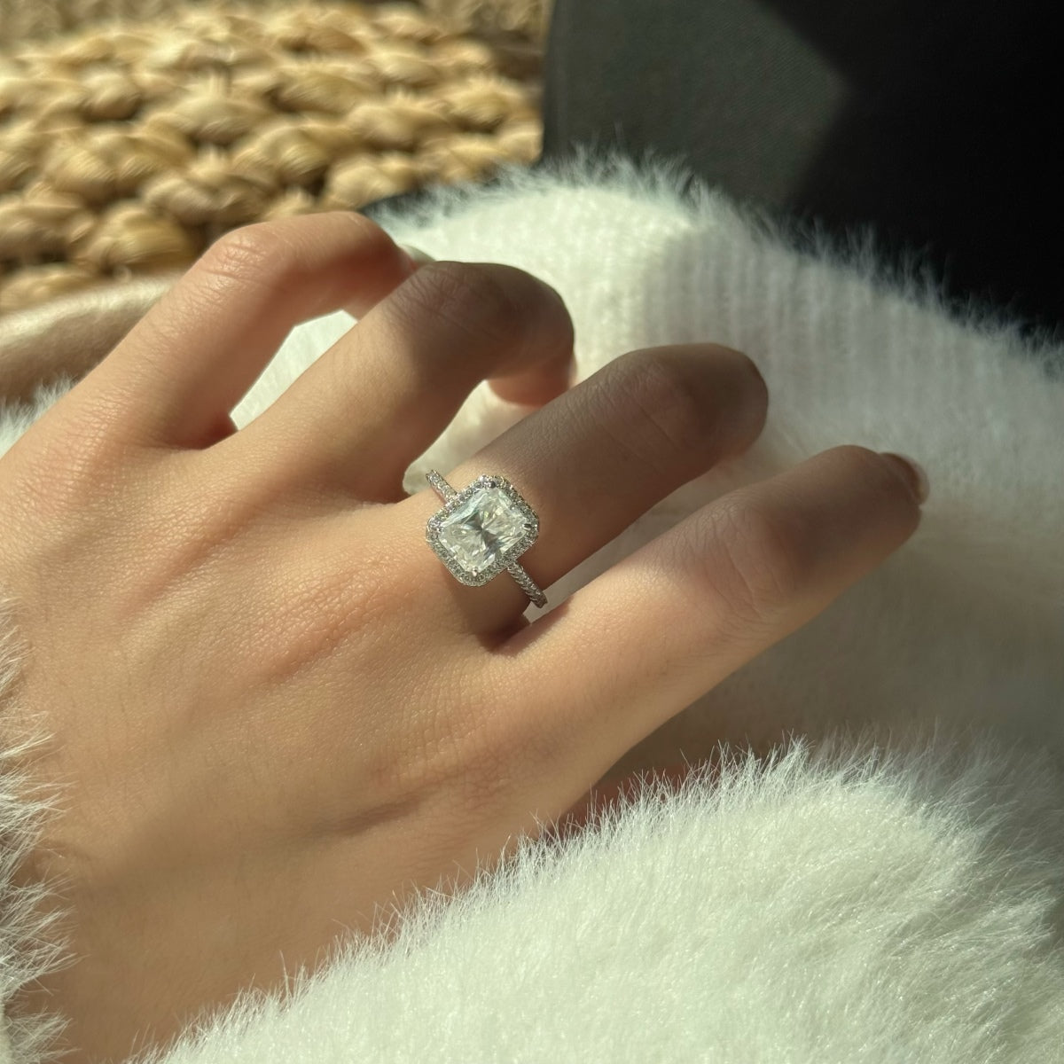 Anillo Moissanita Radiante 3.0CT