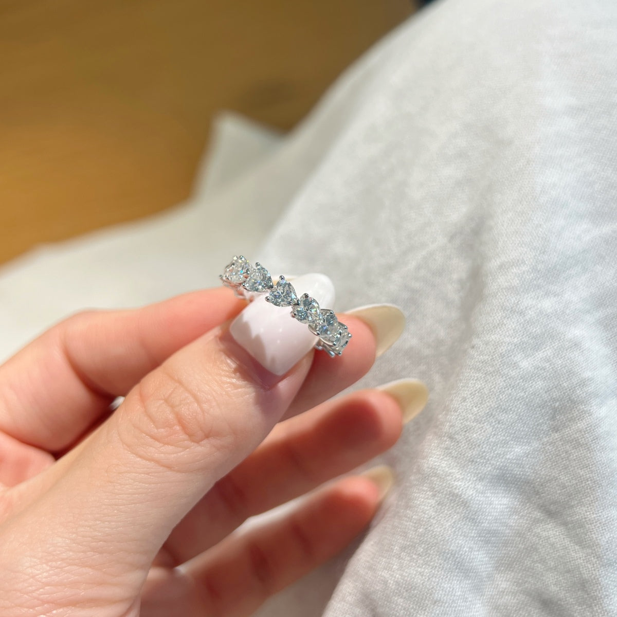 Anillo Moissanita Corazón 4.2CT