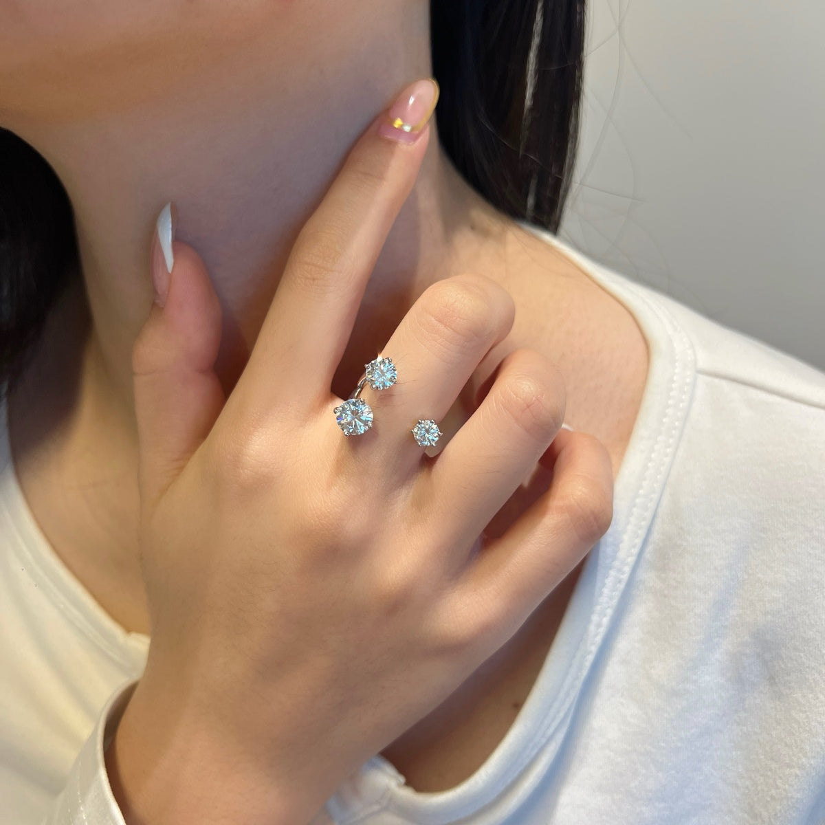 Anillo Moissanita Trío 2.5CT