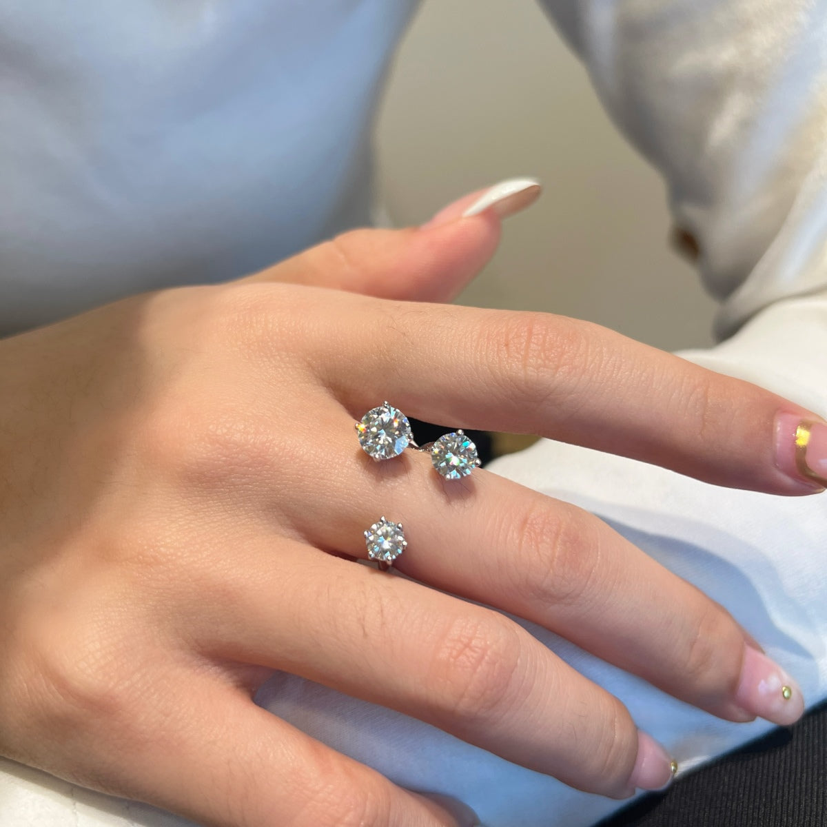 Anillo Moissanita Trío 2.5CT