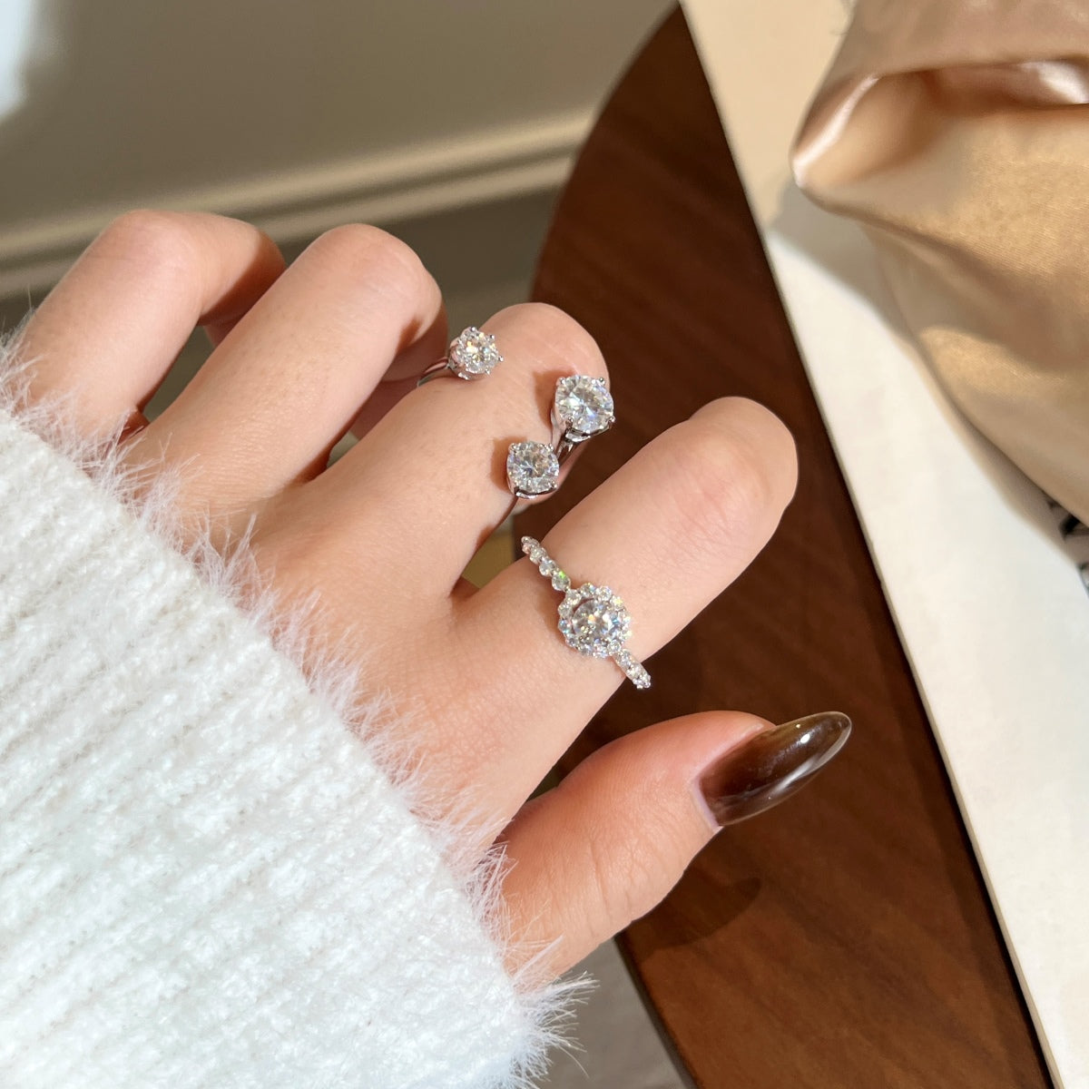 Anillo Moissanita Trío 2.5CT
