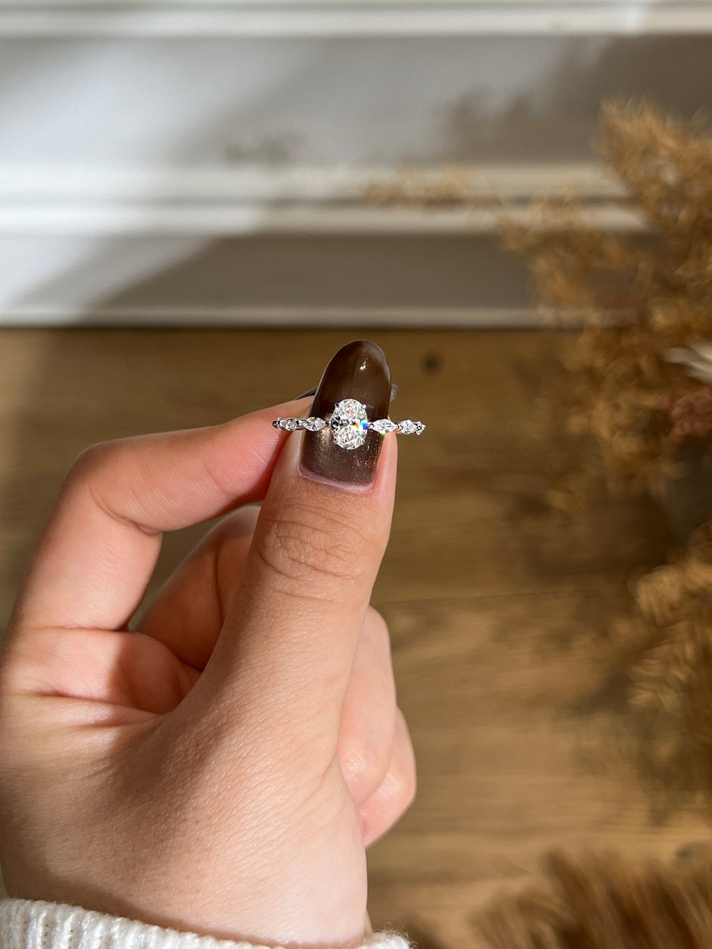 Anillo Moissanita Oval 0.8CT