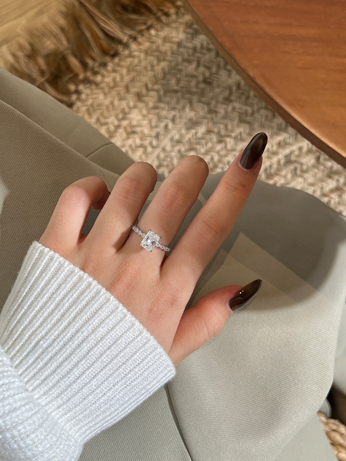 Anillo Moissanita Radiante 2.0CT