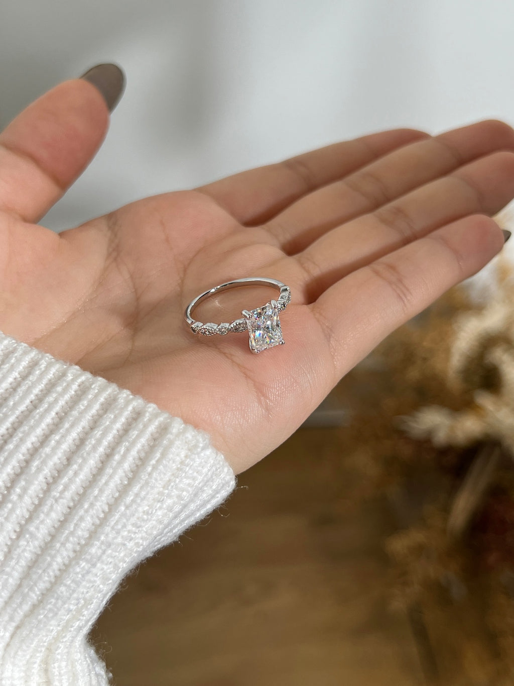 Anillo Moissanita Radiante 2.0CT