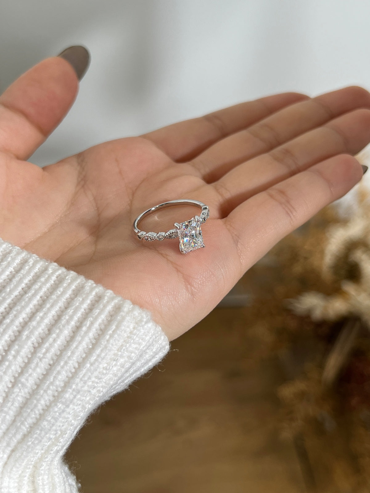 Anillo Moissanita Radiante 2.0CT