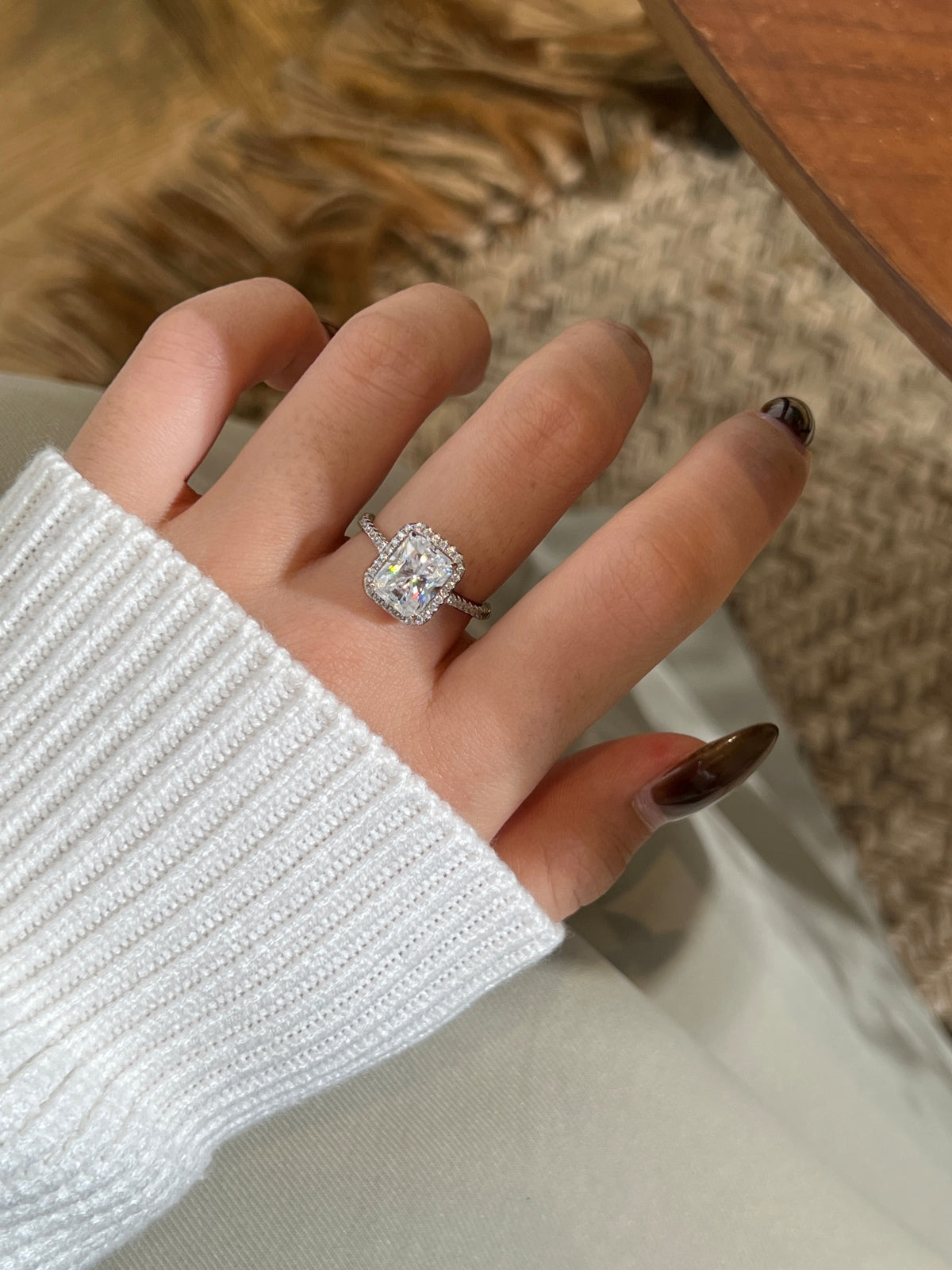 Anillo Moissanita Radiante 3.0CT