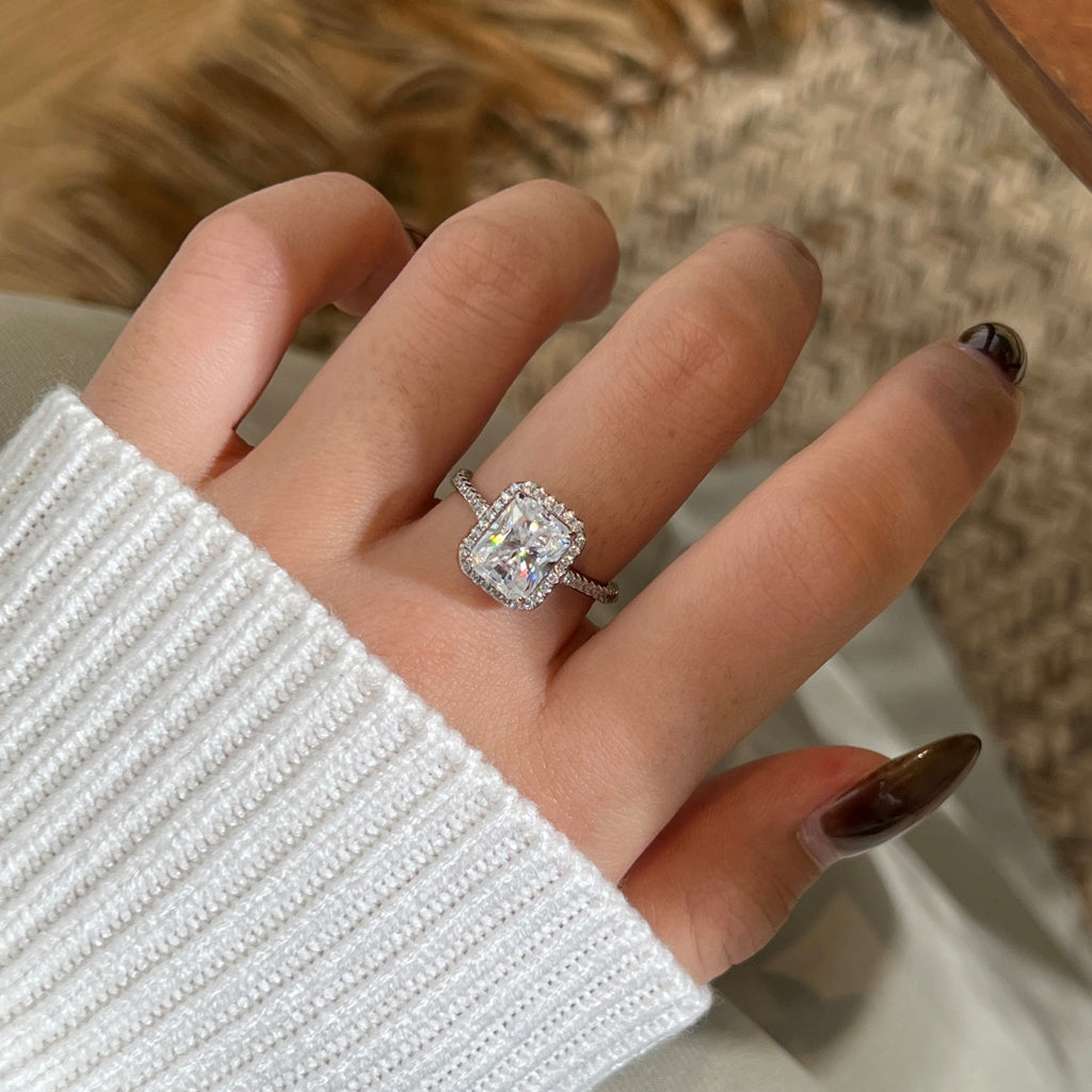 Anillo Moissanita Radiante 3.0CT