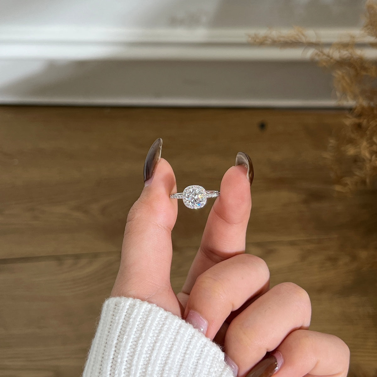 Anillo Moissanita Redonda 1.0CT