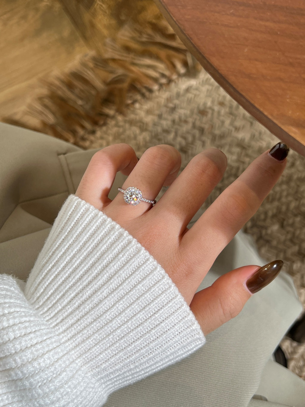Anillo Moissanita Redonda 1.0CT