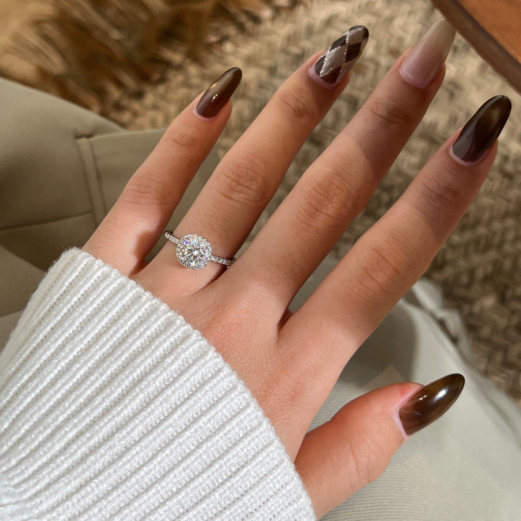 Anillo Moissanita Redonda 1.0CT
