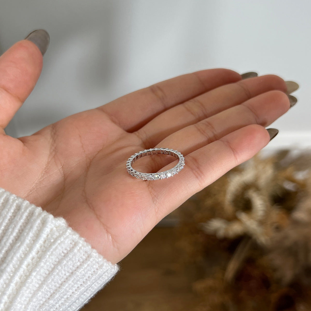 Anillo Moissanita Redonda 0.84CT
