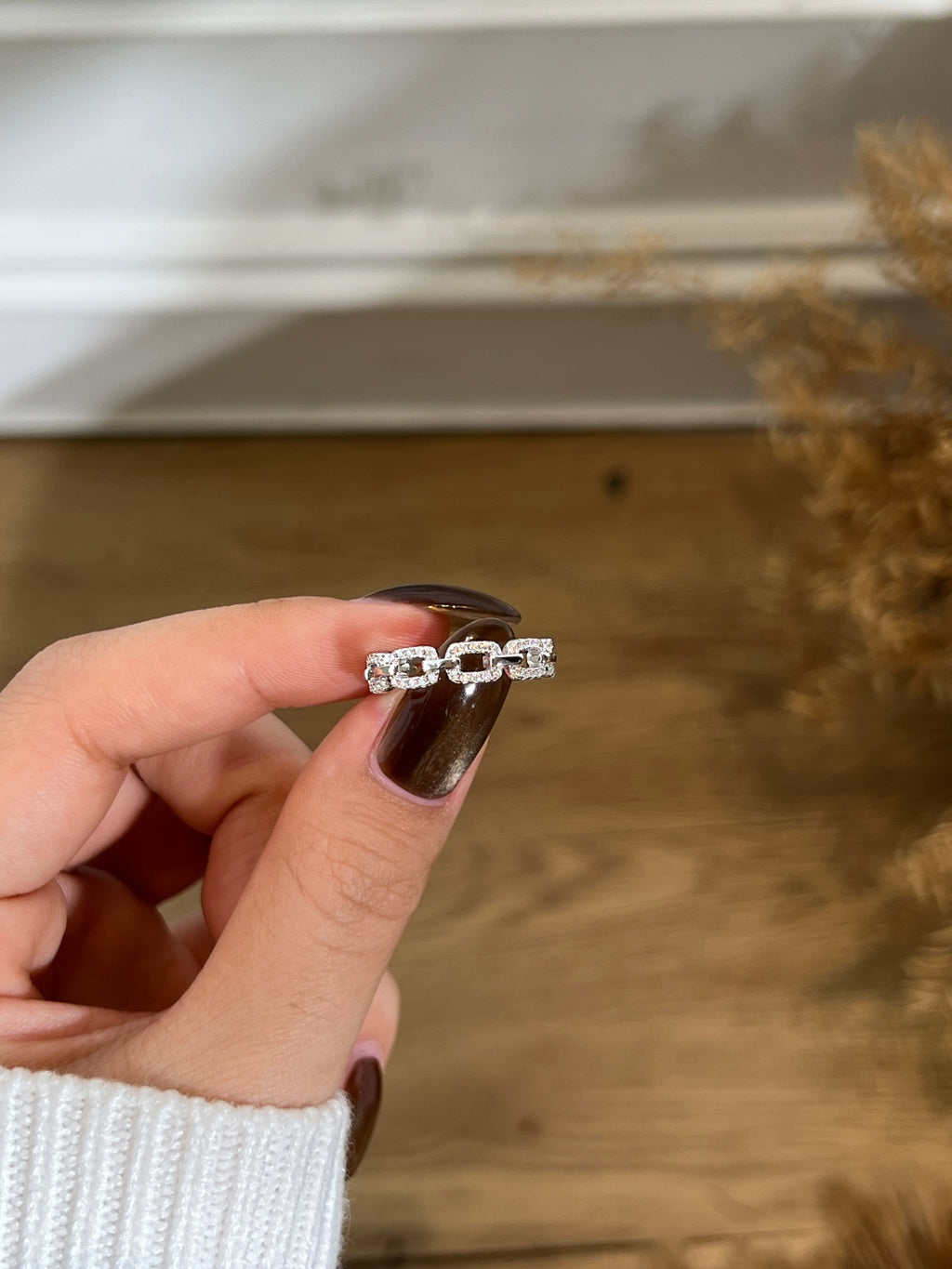 Anillo Moissanita Cadena 0.4CT