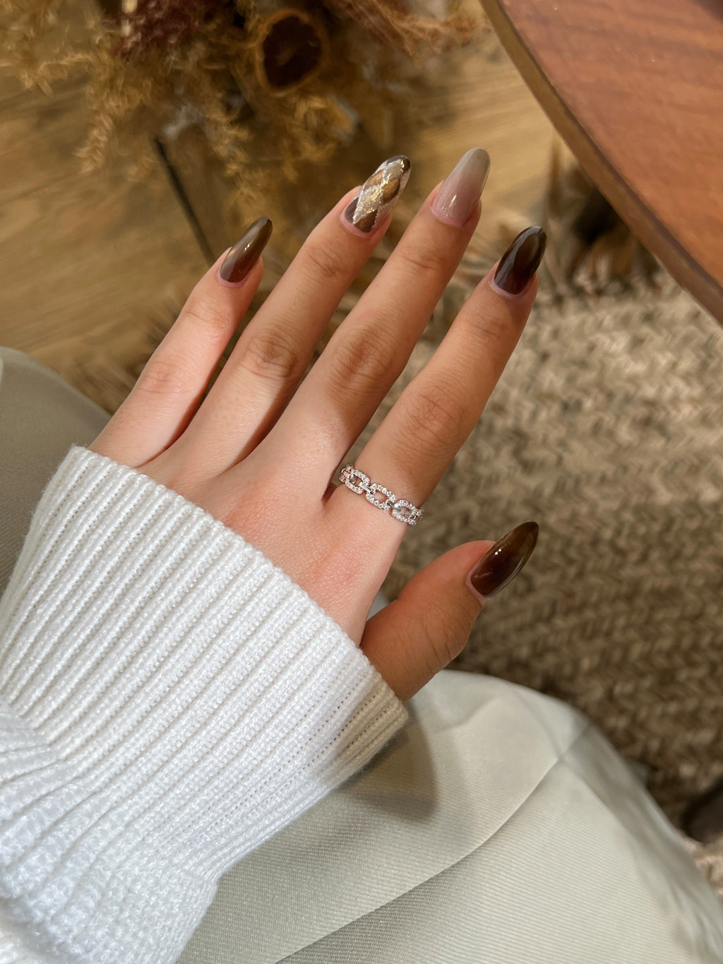 Anillo Moissanita Cadena 0.4CT