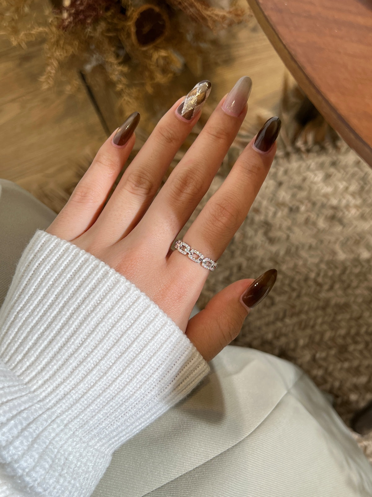 Anillo Moissanita Cadena 0.4CT