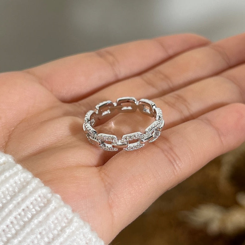 Anillo Moissanita Cadena 0.4CT