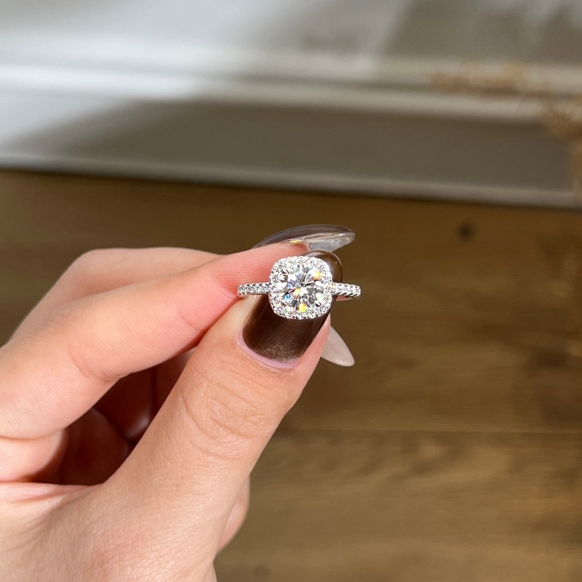 Anillo Moissanita Halo 1.59CT