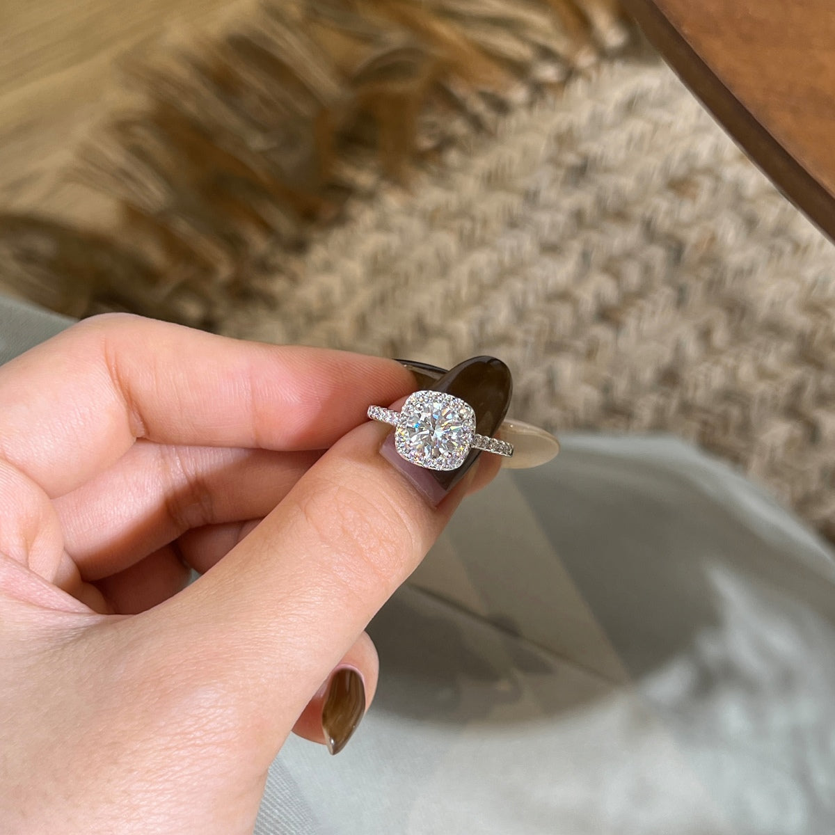 Anillo Moissanita Halo 1.59CT