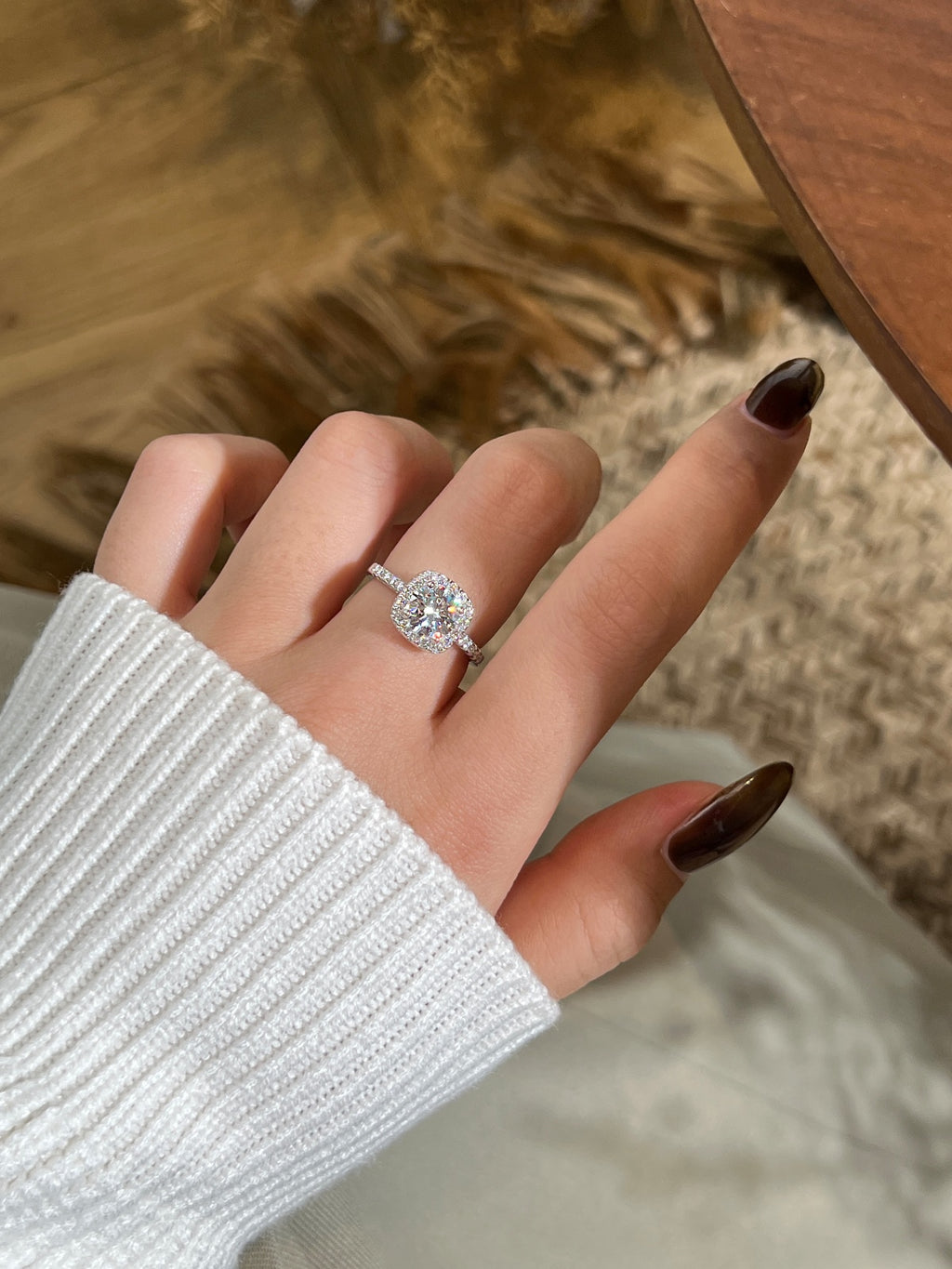 Anillo Moissanita Halo 1.59CT