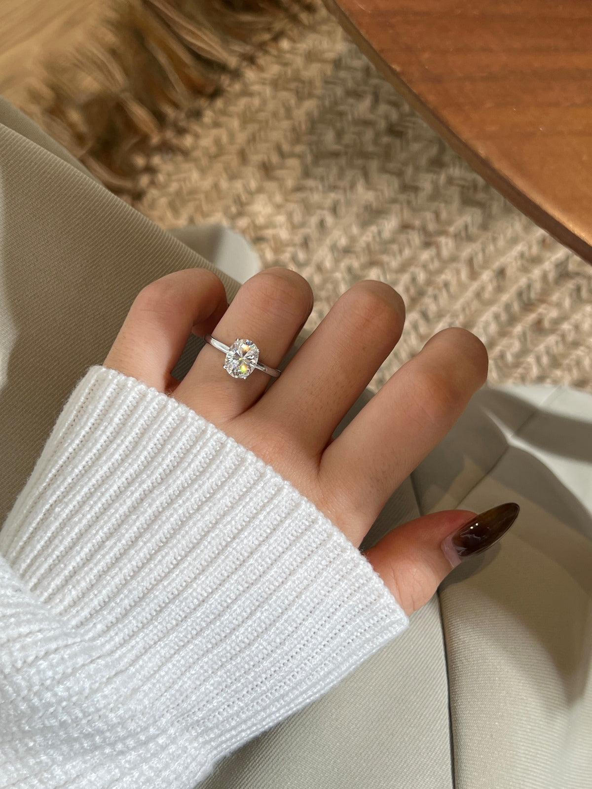 Anillo Moissanita Ovalada 2.0CT