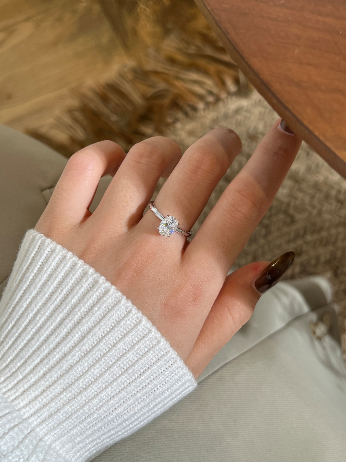 Anillo Moissanita Ovalada 1.5CT
