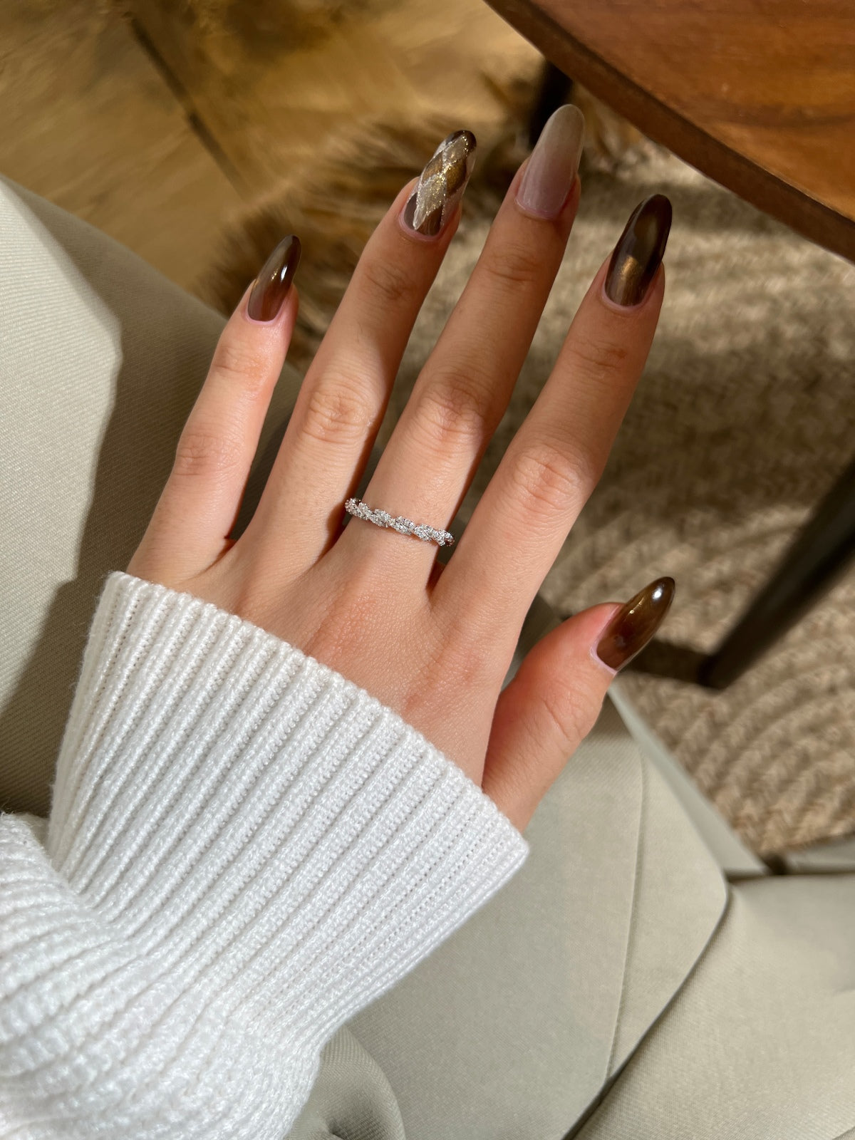 Anillo Moissanita Trenzado 0.245CT