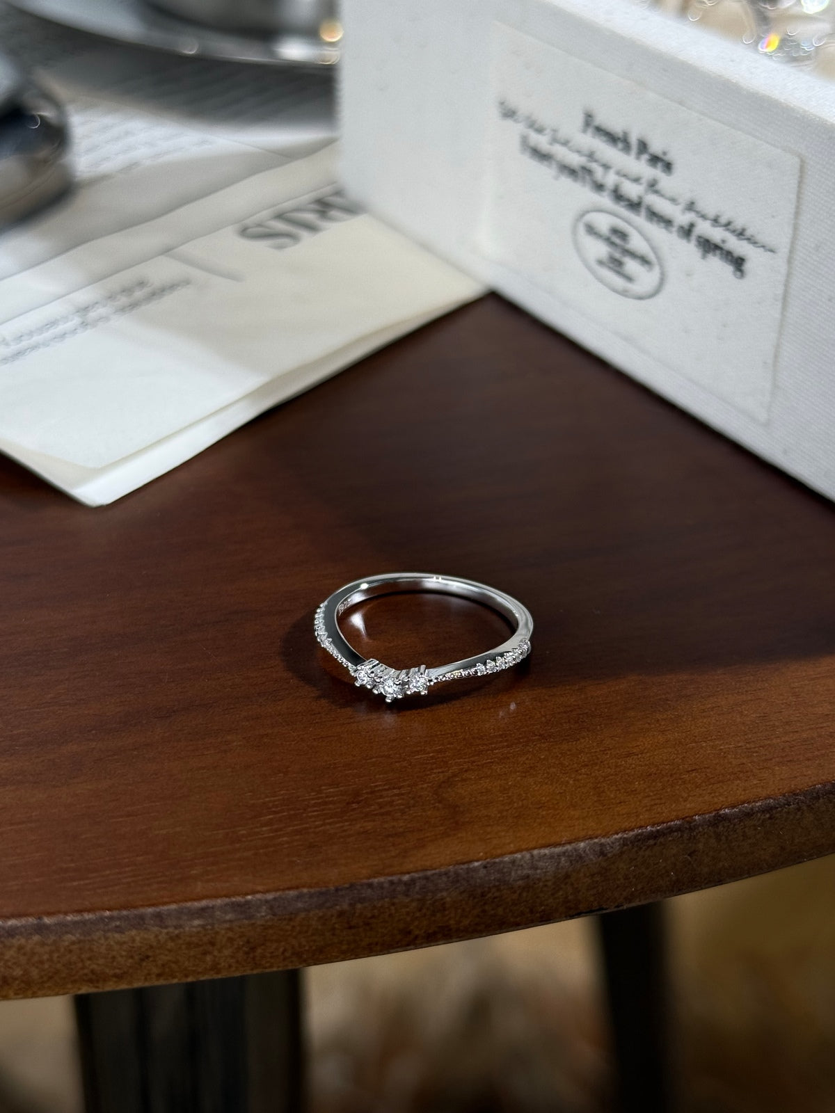 Anillo Moissanita Trío 0.12CT