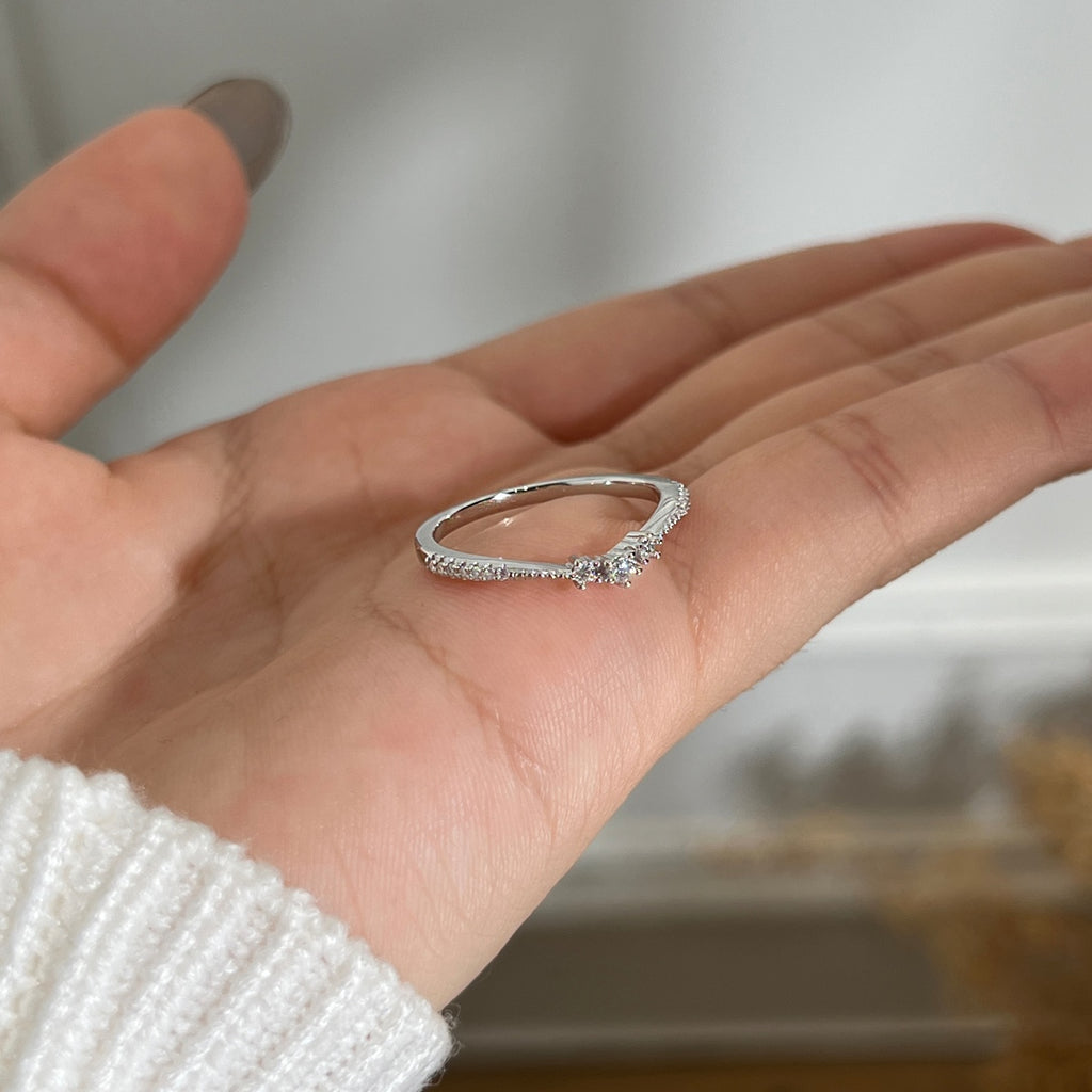Anillo Moissanita Trío 0.12CT