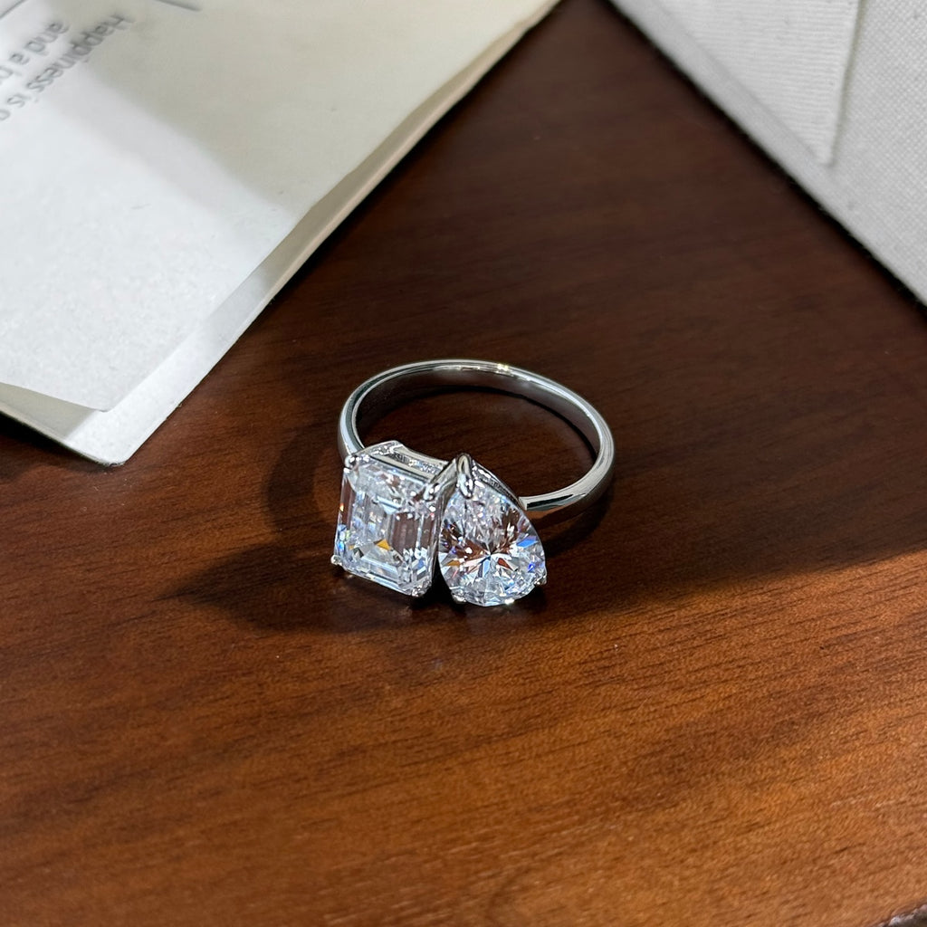 Anillo Moissanita Toi et Moi 5.0CT
