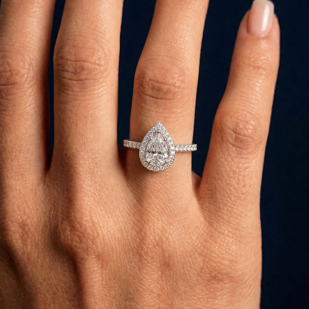 Anillo Moissanita Pera 1.25CT