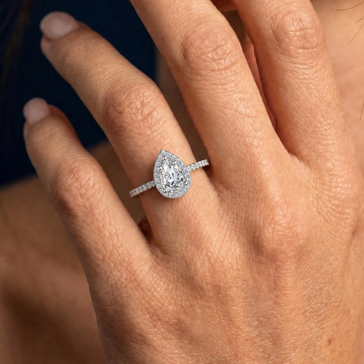 Anillo Moissanita Pera 1.25CT