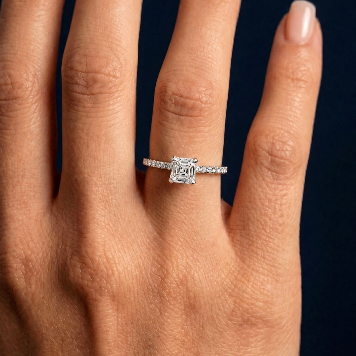 Anillo Moissanita Cuadrada 1.0CT