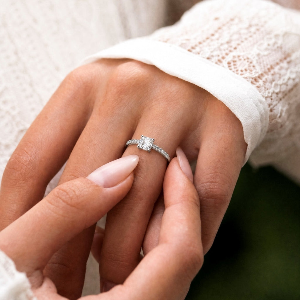 Anillo Moissanita Cuadrada 1.0CT