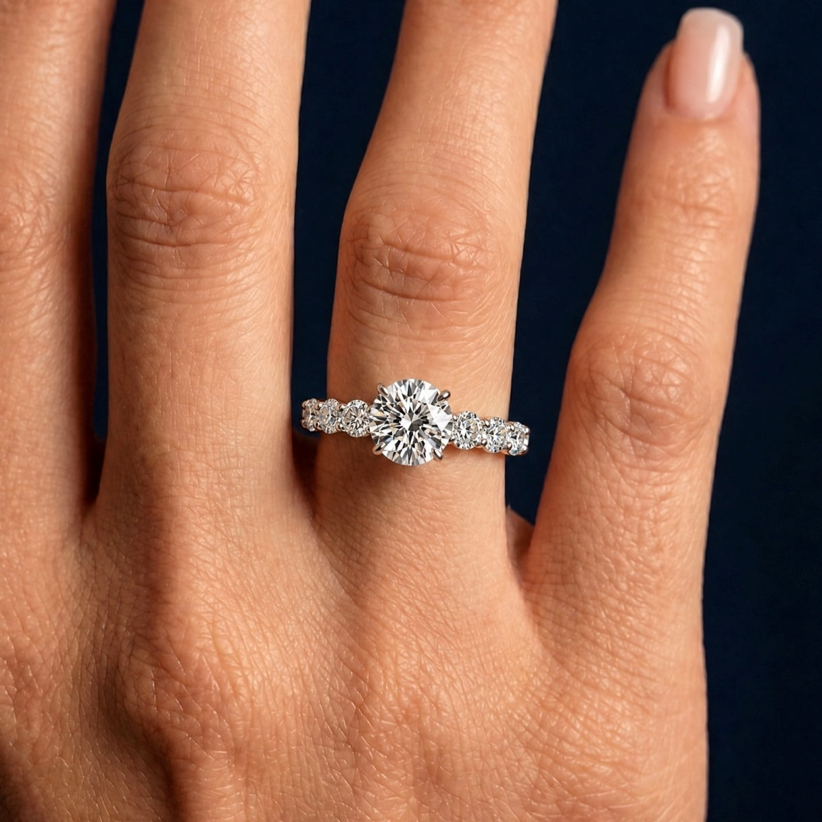 Anillo Moissanita Redonda 2.0CT