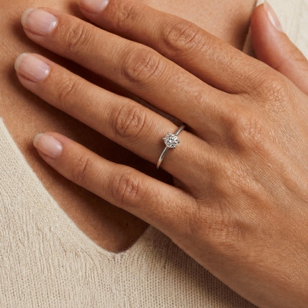 Anillo Moissanita Redonda 0.5CT