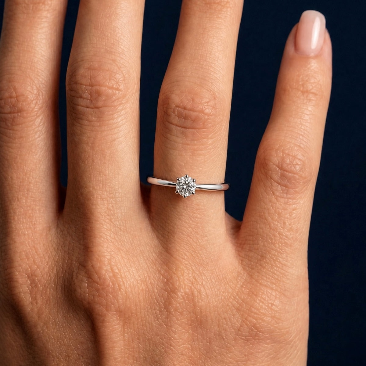 Anillo Moissanita Redonda 0.5CT