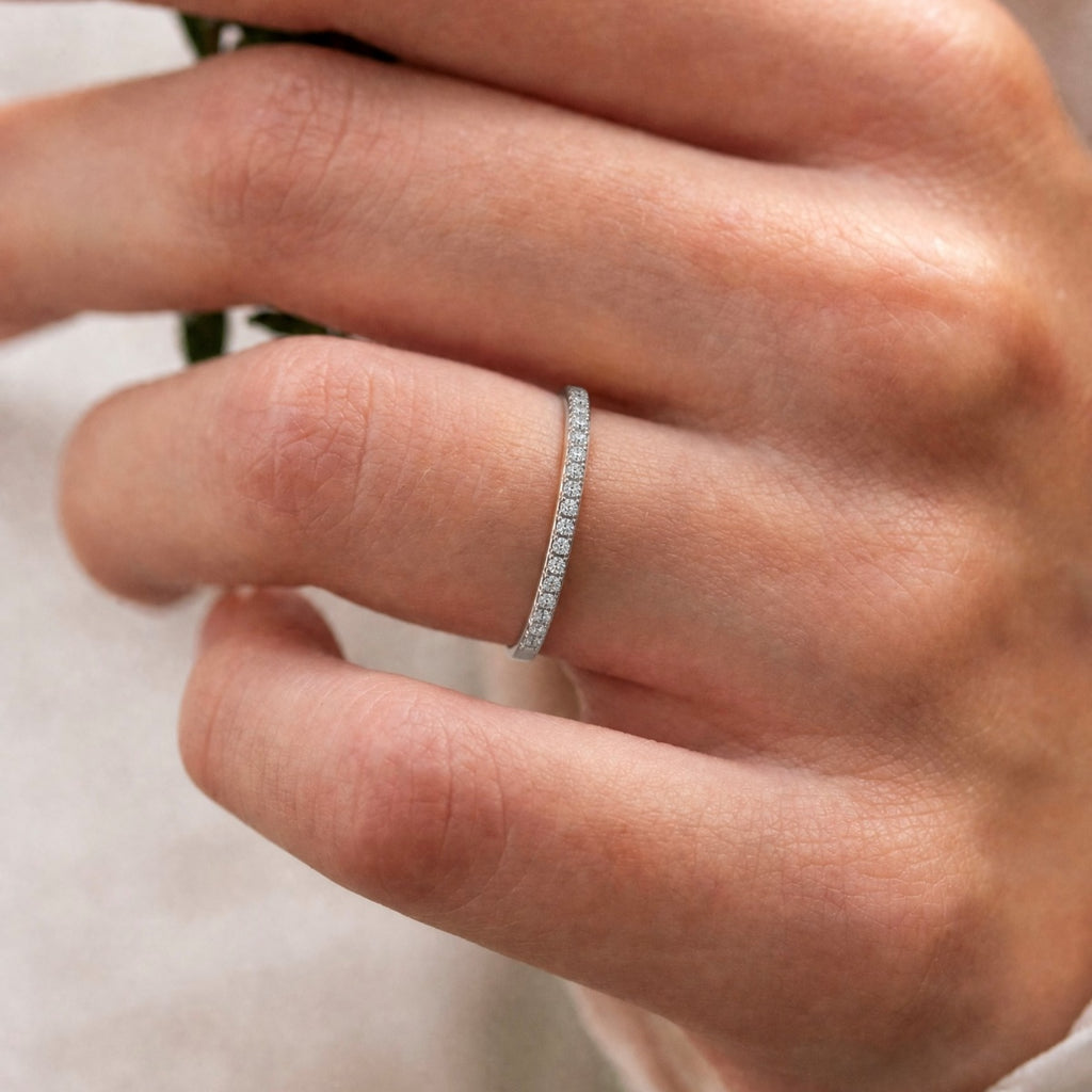 Anillo Moissanita Redonda 0.015CT